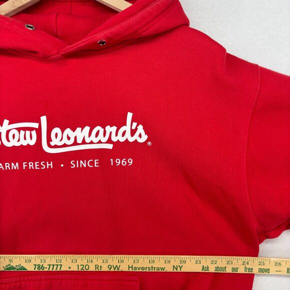 STEW LEONARDS Hoodie Adult XL Farm Fresh Supermarket Sweatshirt Fleece Red - Picture 12 of 14